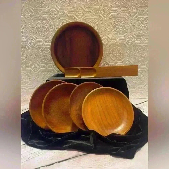 MCM Teak Thailand by Winsome 7  Piece Salad Bowl Set with Sticker - Picture 10 of 16